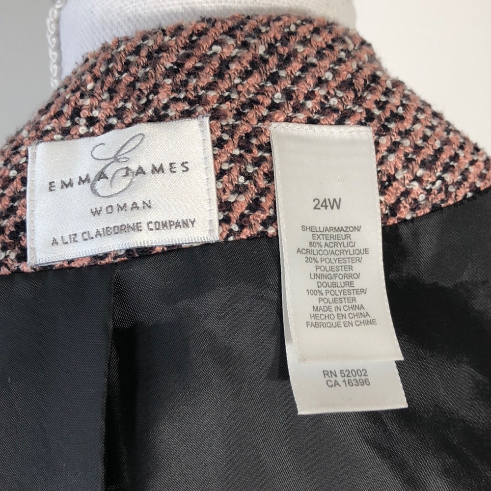 Emma James/Liz Claiborne 24W Boucle Mauve Jacket - Picture 7 of 7
